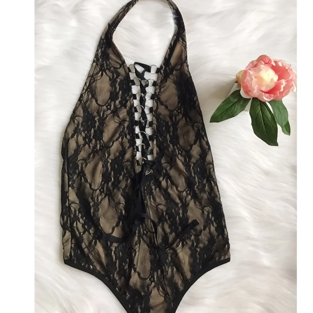 NWT Nastygal Lace Up Bodysuit